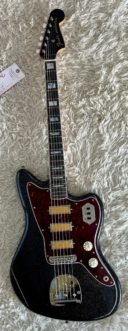 Fender Limited Edition Gold Foil Jazzmaster Electric Guitar, Black Sparkle