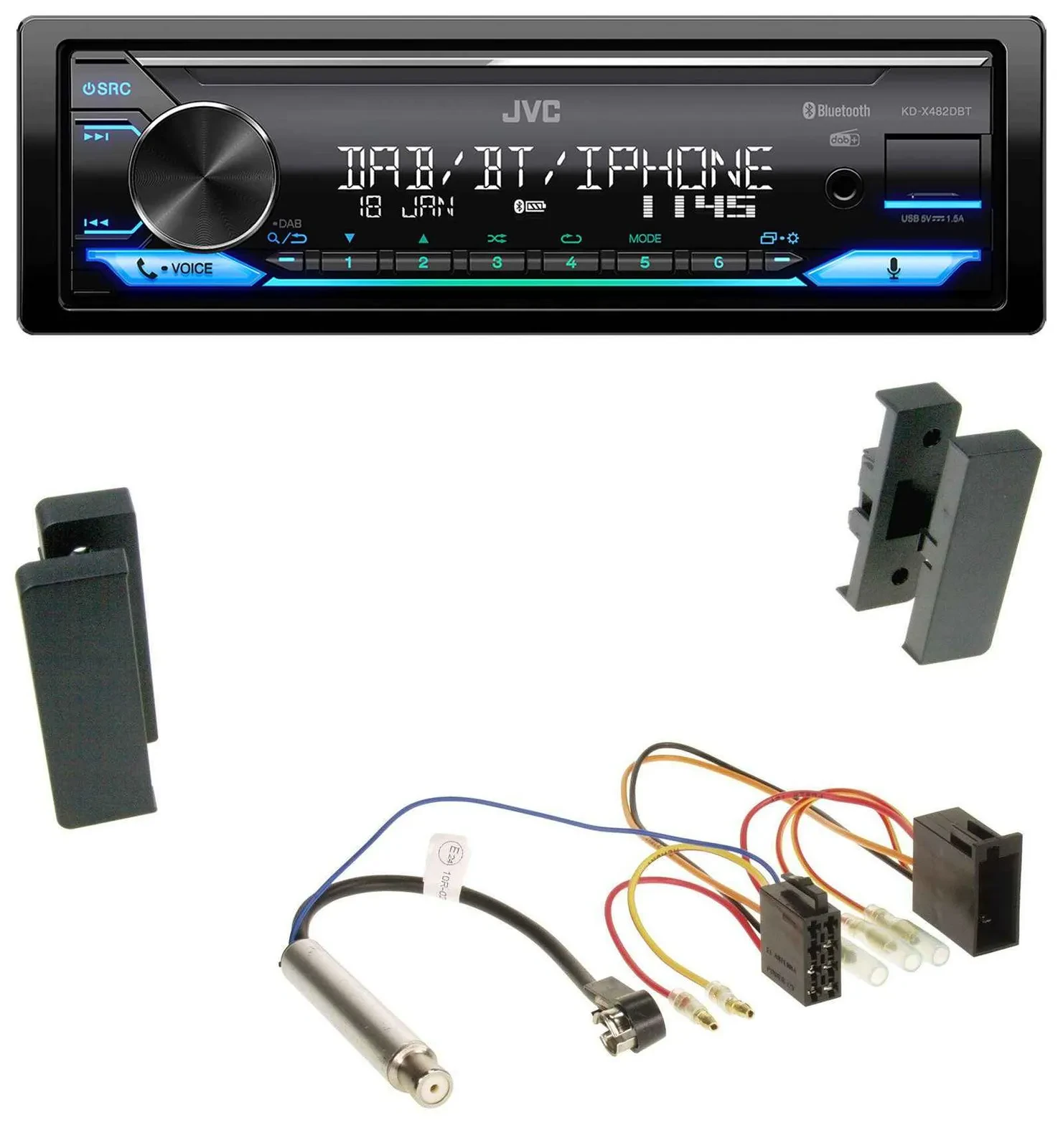 JVC Bluetooth DAB USB MP3 Autoradio für Seat Leon, Toledo (1998-2006)