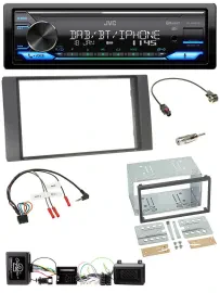 JVC Bluetooth DAB USB Lenkrad Autoradio für Ford Kuga 2008-2012 anthrazit