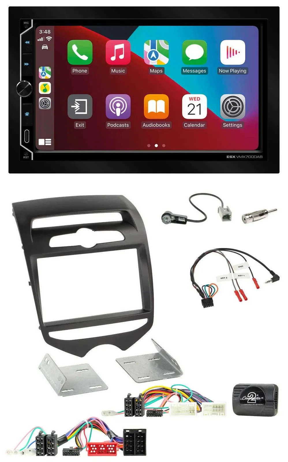 ESX 2DIN DAB USB Lenkrad Bluetooth Autoradio für Hyundai ix20 ab 2010 man. Klima