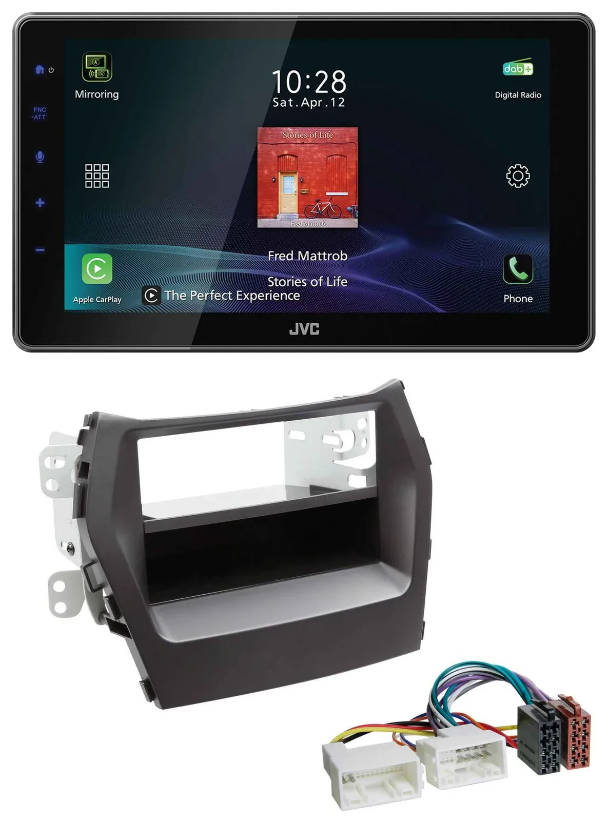 JVC DAB MP3 Bluetooth USB Autoradio für Hyundai Santa Fe (ab 2012)