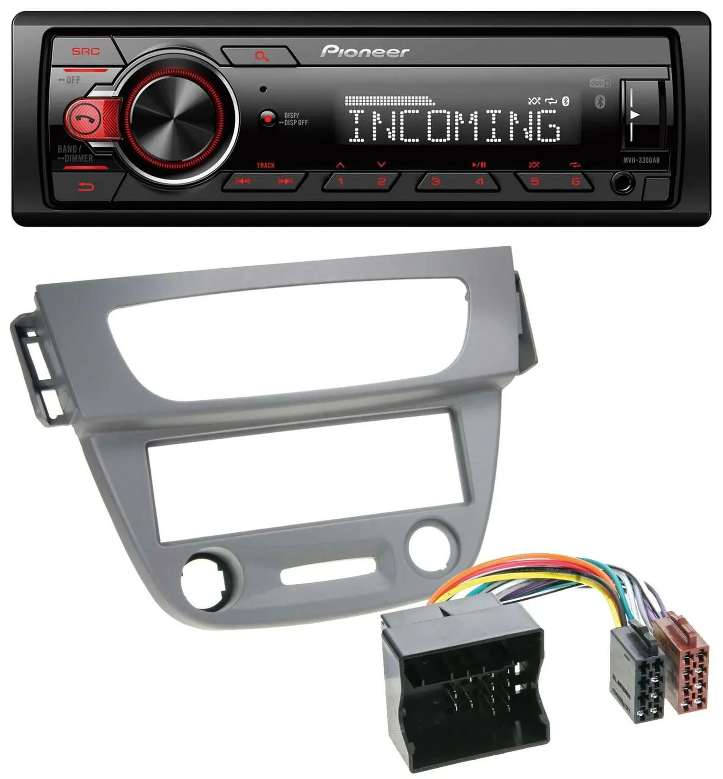 Pioneer Bluetooth USB DAB MP3 Autoradio für Renault Megane 3 Quadlock 09-14 grau