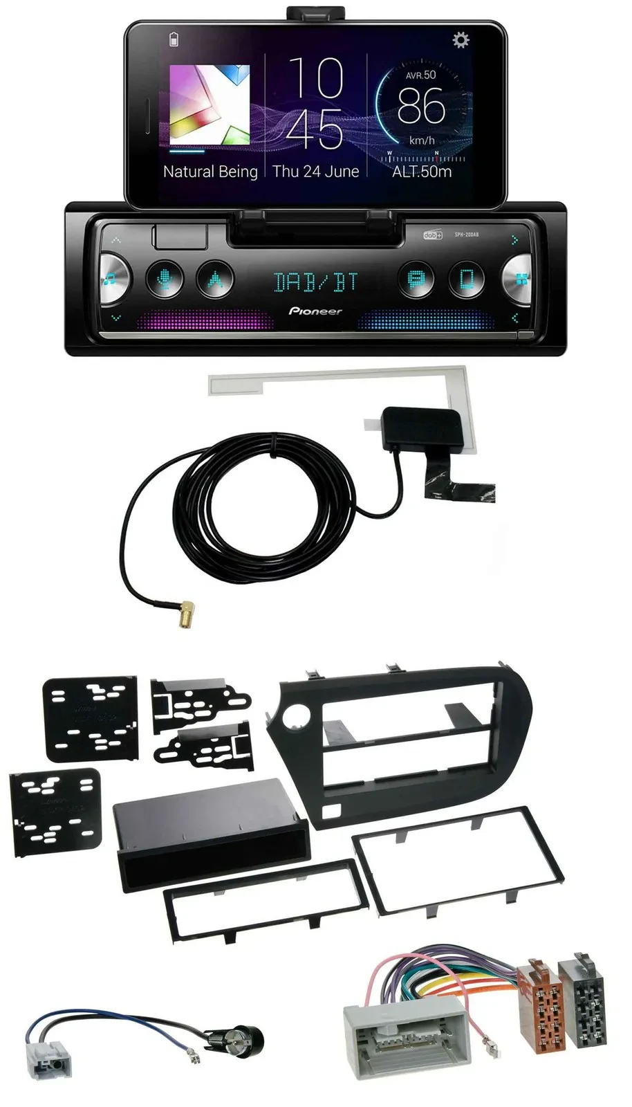 Автомагнитола для Honda Insight (ZE2, 2009–2013) Pioneer DAB, Bluetooth, MP3, USB