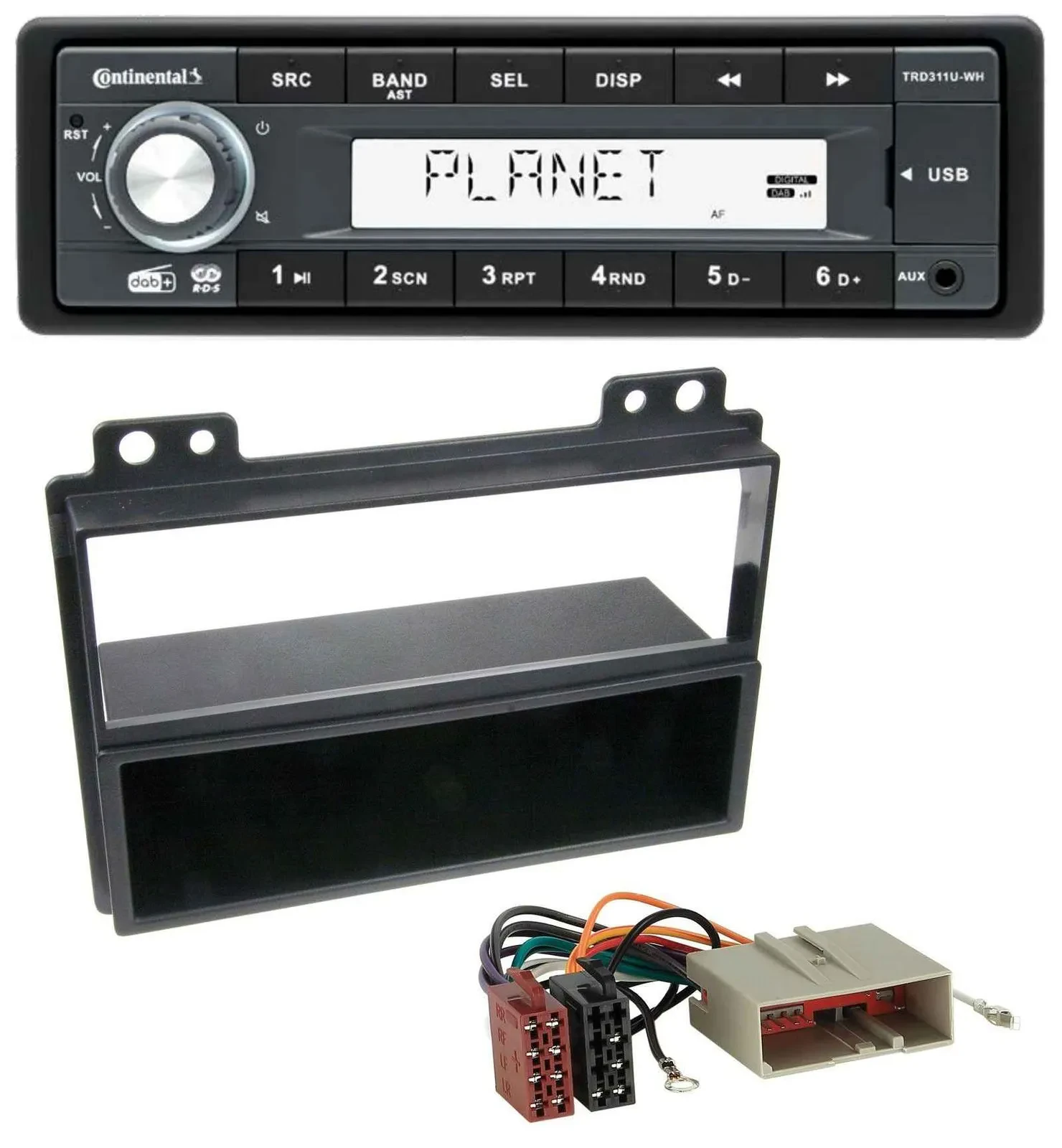 Автомагнитола Continental 1 DIN MP3, AUX, USB, DAB для Ford Fiesta 2003–2005, Fusion 2002–2005