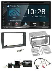Kenwood DAB TMC USB 2DIN Lenkrad Bluetooth Navigation für Fiat Idea 2006-2012 gr