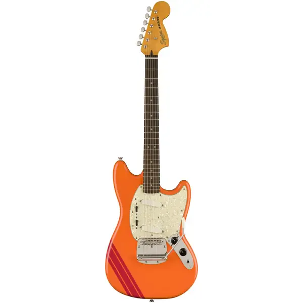 Электрогитара Fender Squier Classic Vibe '60s Competition Mustang Capri Orange with Dakota Red Stripes