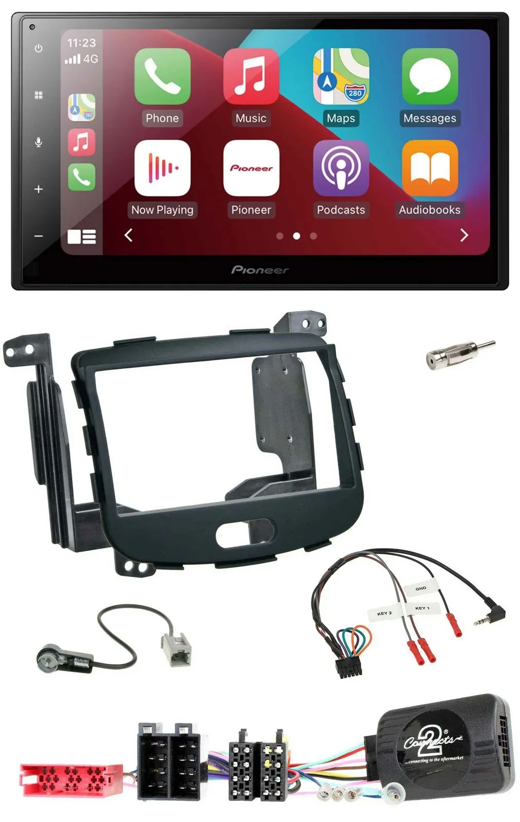 Pioneer USB Lenkrad DAB 2DIN Bluetooth Autoradio für Hyundai i10 09-13 Rubber To