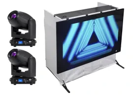 2) American DJ FOCUS SPOT 4Z Cool White DMX Moving Head Lights+Facade w/TV Mount