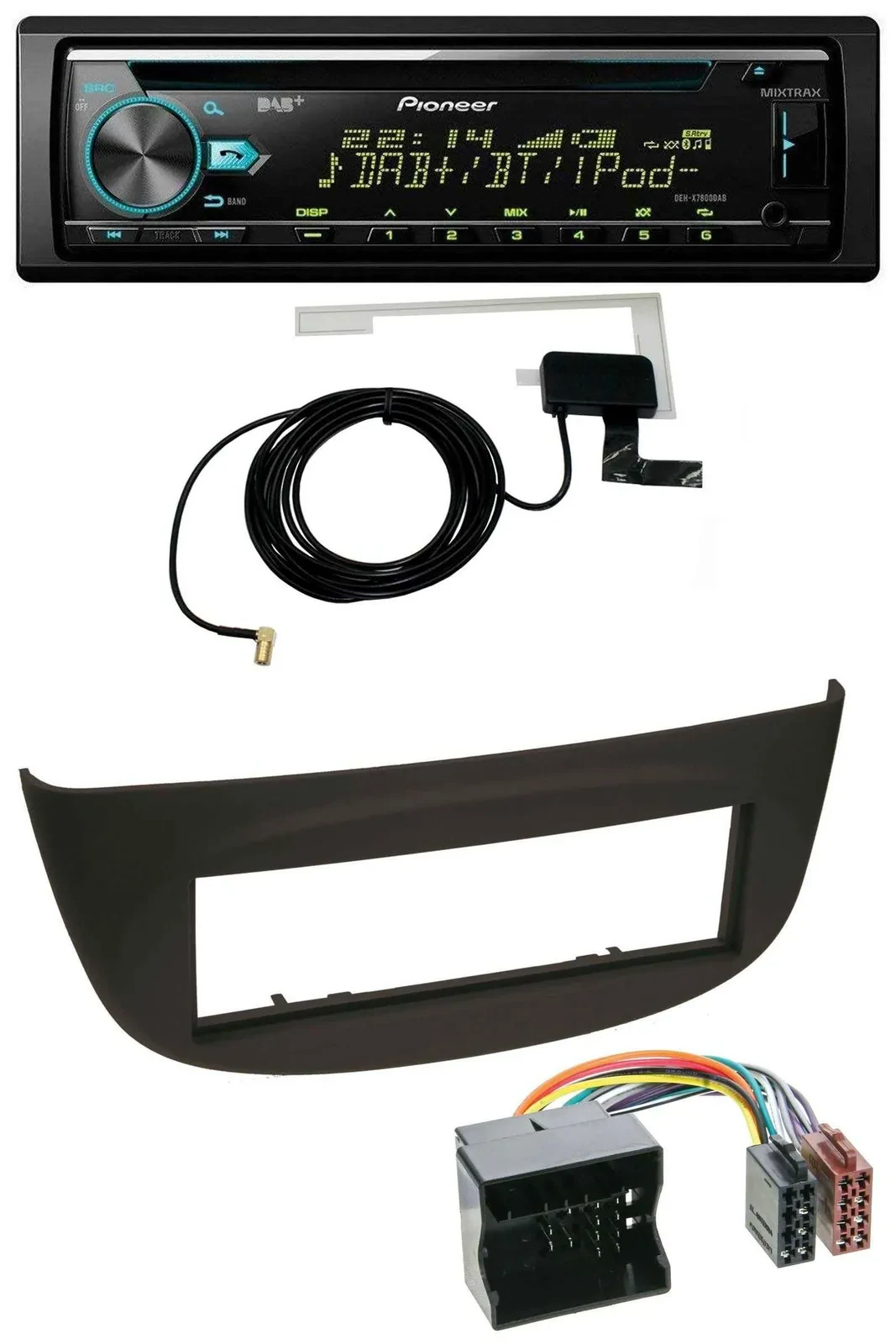 Автомагнитола для Renault Twingo (2007–2014) Pioneer MP3, CD, USB, AUX, DAB, черная