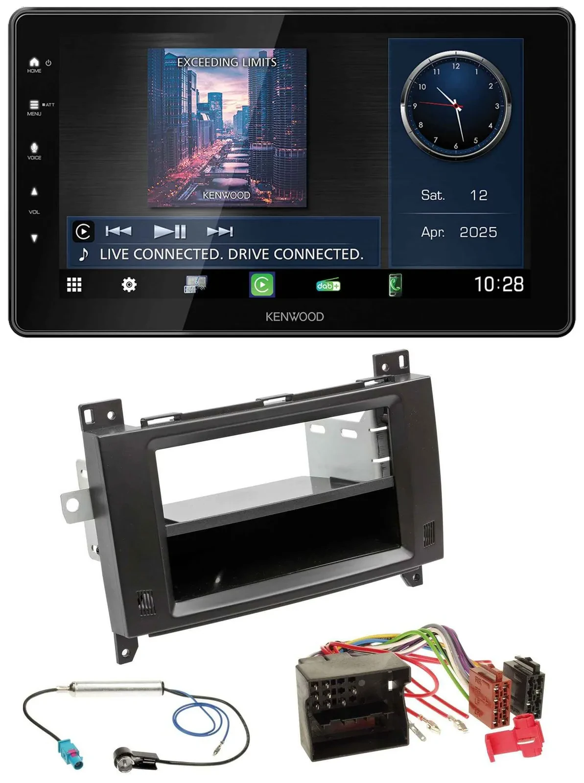 Kenwood MP3 Bluetooth USB DAB Autoradio für Mercedes Viano Vito 06-14 schwarz