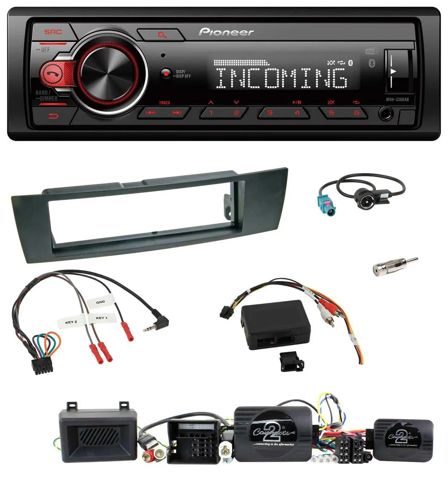 Pioneer Bluetooth USB DAB Lenkrad Autoradio für BMW 1er E87 04-13 Aktiv PDC