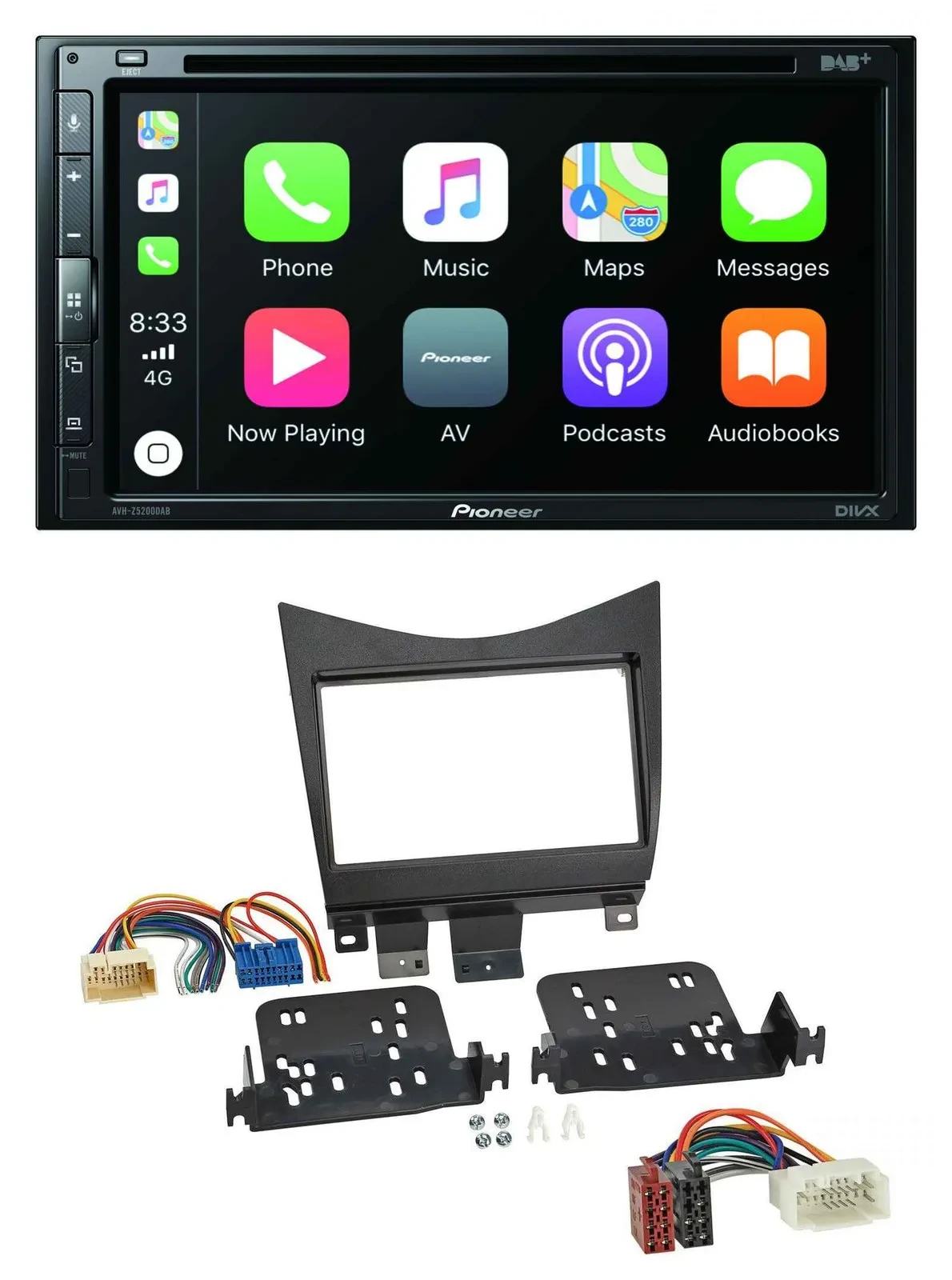 Pioneer DVD 2DIN MP3 DAB Bluetooth USB Autoradio für Honda Accord 02-08 schwarz