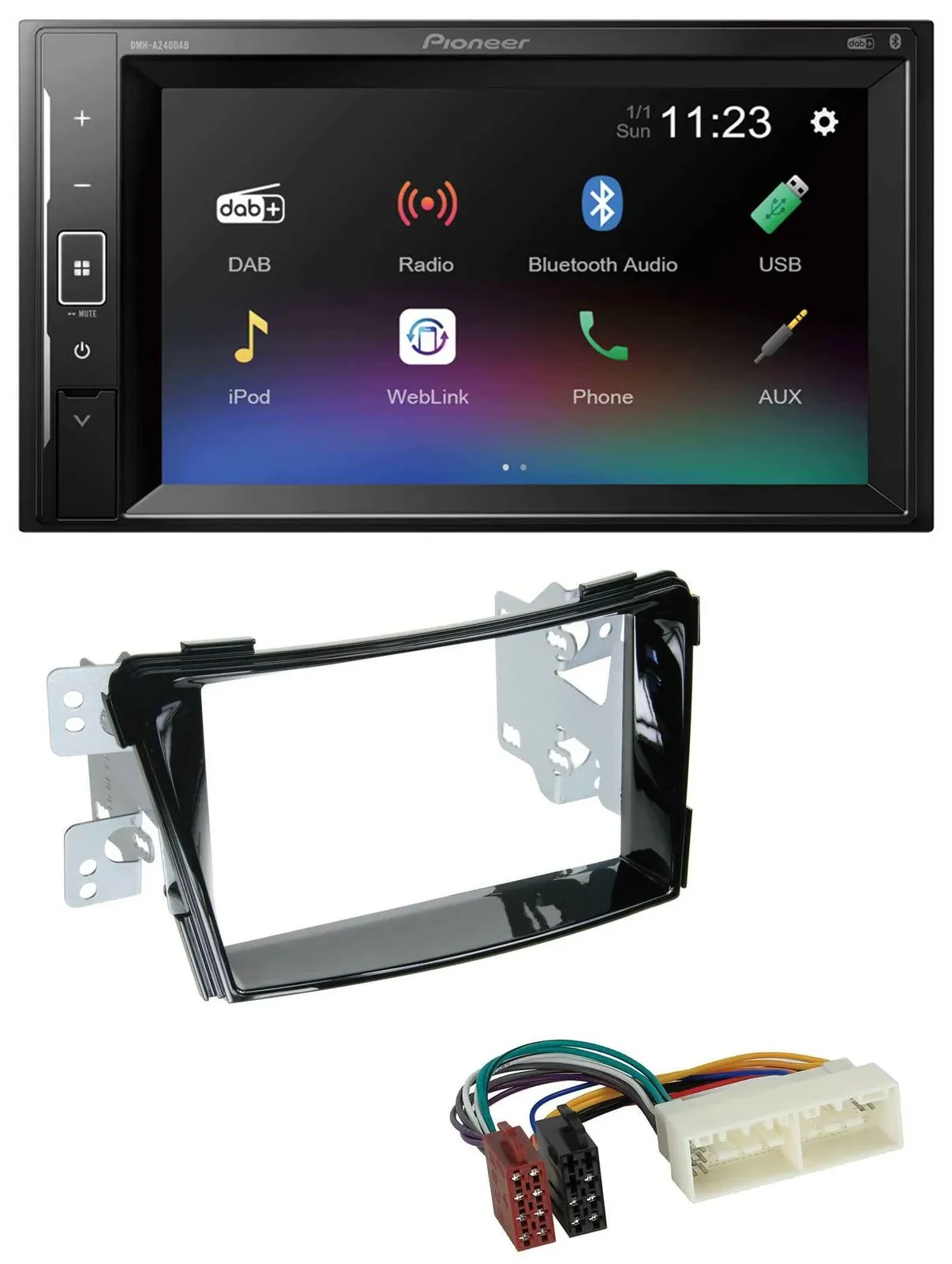 Pioneer DAB MP3 2DIN Bluetooth USB Autoradio für Hyundai i40 ab 2016 Typ VF Klav