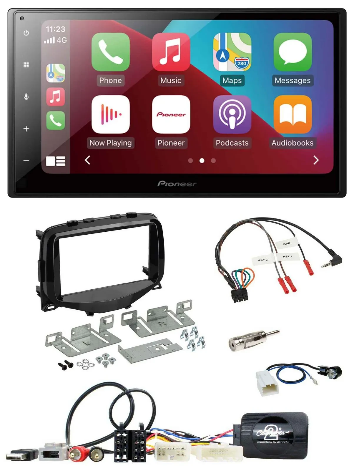 Pioneer USB Lenkrad DAB 2DIN Bluetooth Autoradio für Toyota Aygo 2014-2021