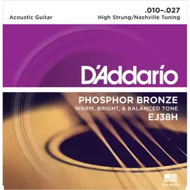 Струны для 12-струнной акустической гитары D'Addario EJ38H 10-27, бронза фосфорная