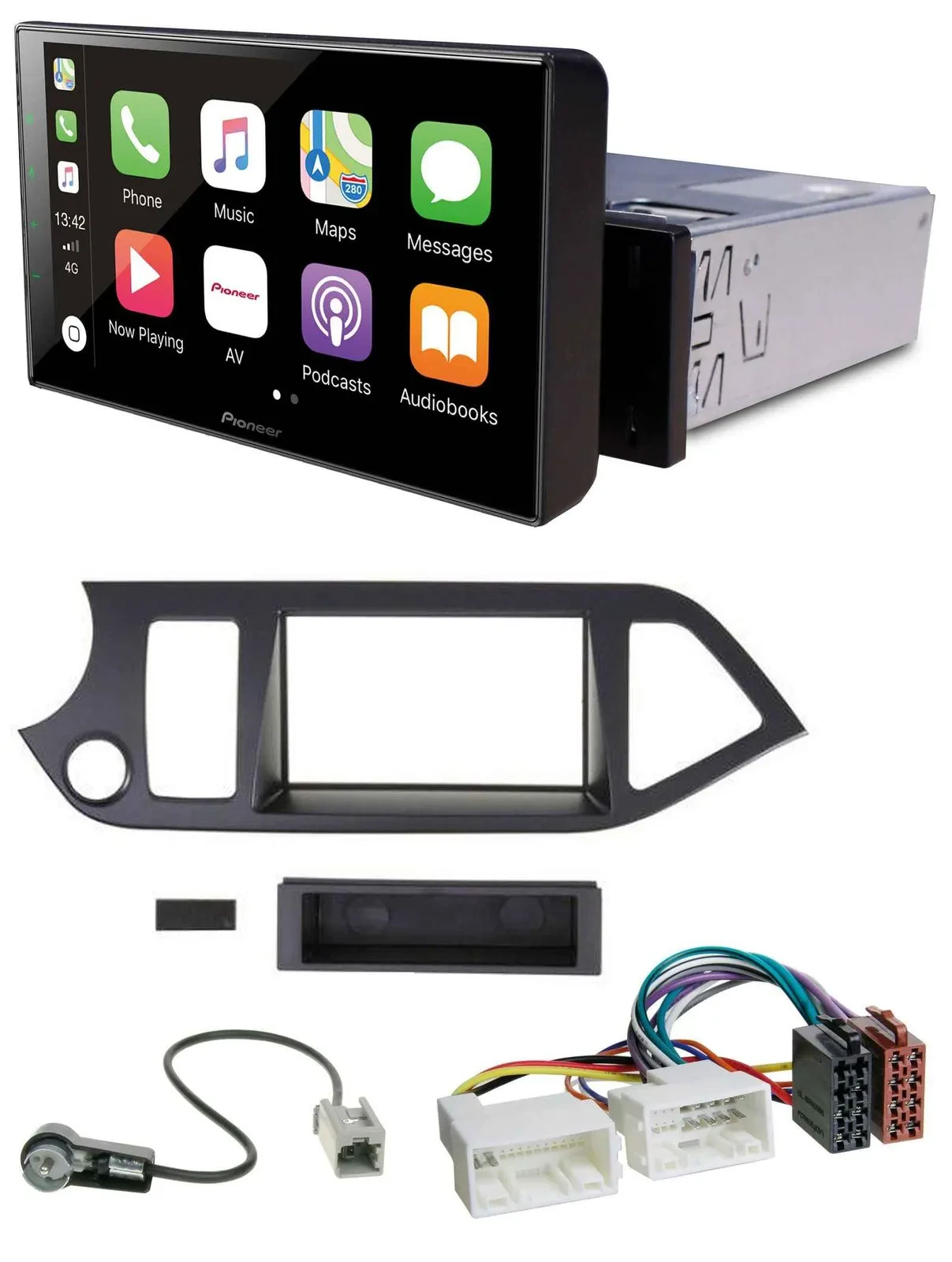 Pioneer Bluetooth MP3 DAB USB Autoradio für Kia Picanto ab 2011 Start-Stop