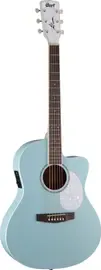 Электроакустическая гитара Cort Jade Classic Sky Blue Open Pore с чехлом