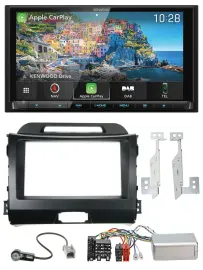 Kenwood Bluetooth Lenkrad 2DIN USB TMC DAB Navigation für Kia Sportage III 10-15