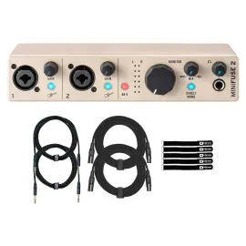 Arturia MiniFuse 2 Champagne Dual USB Audio Recording Interface w Cables