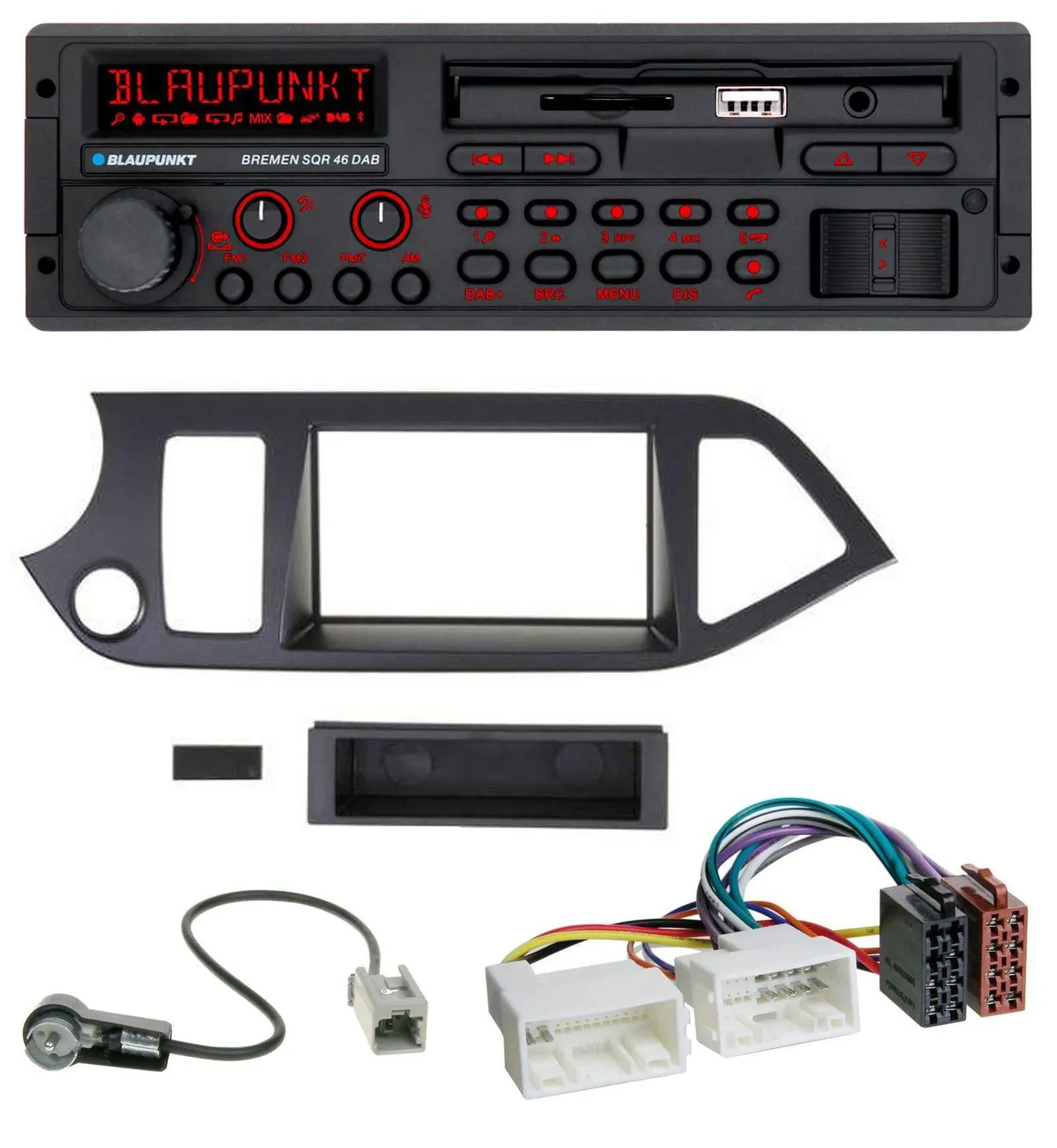 Blaupunkt SD MP3 USB Bluetooth DAB Autoradio für Kia Picanto ab 2011 Start-Stop