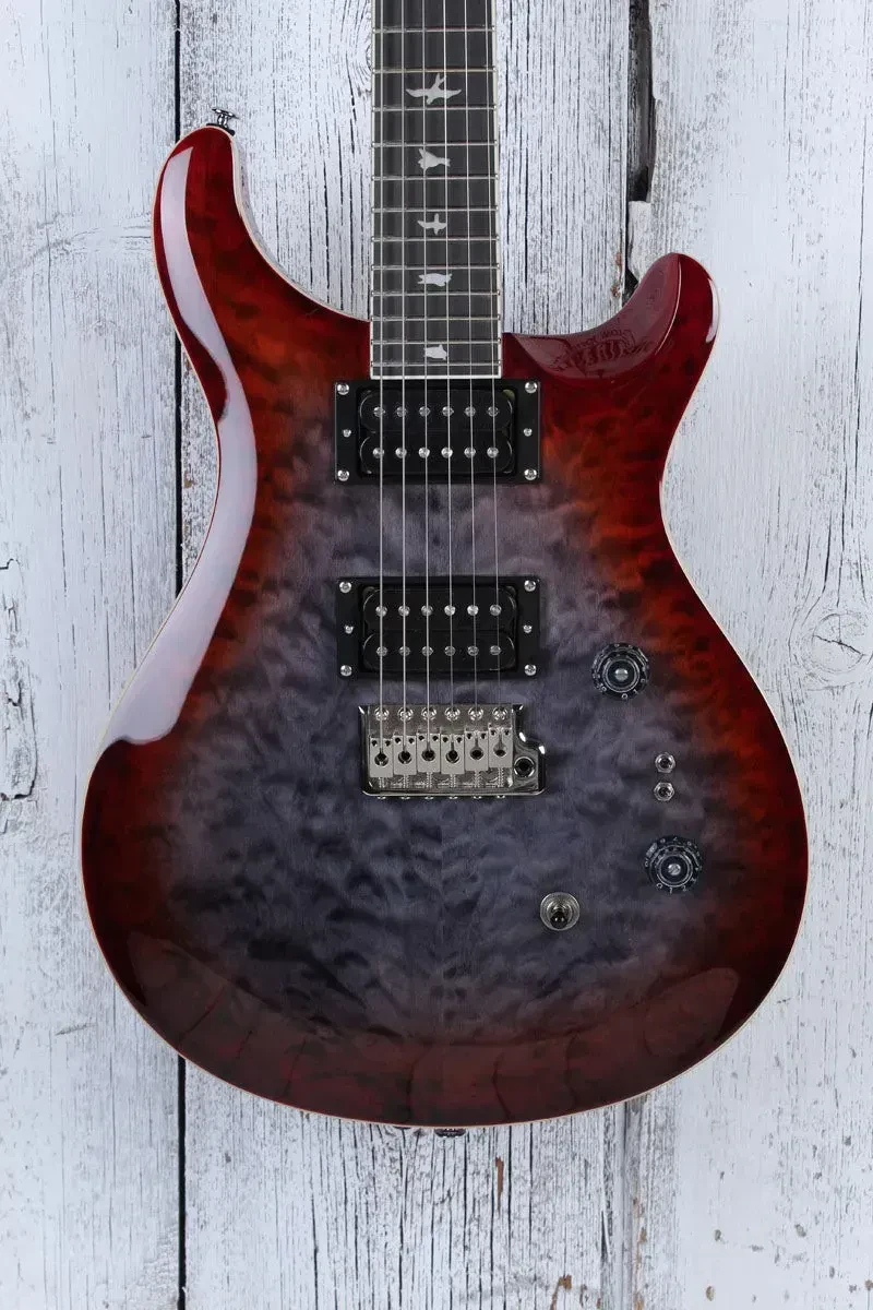 PRS SE Custom 24-08 Quilt Electric Guitar Charcoal Cherry Burst with Gig Bag