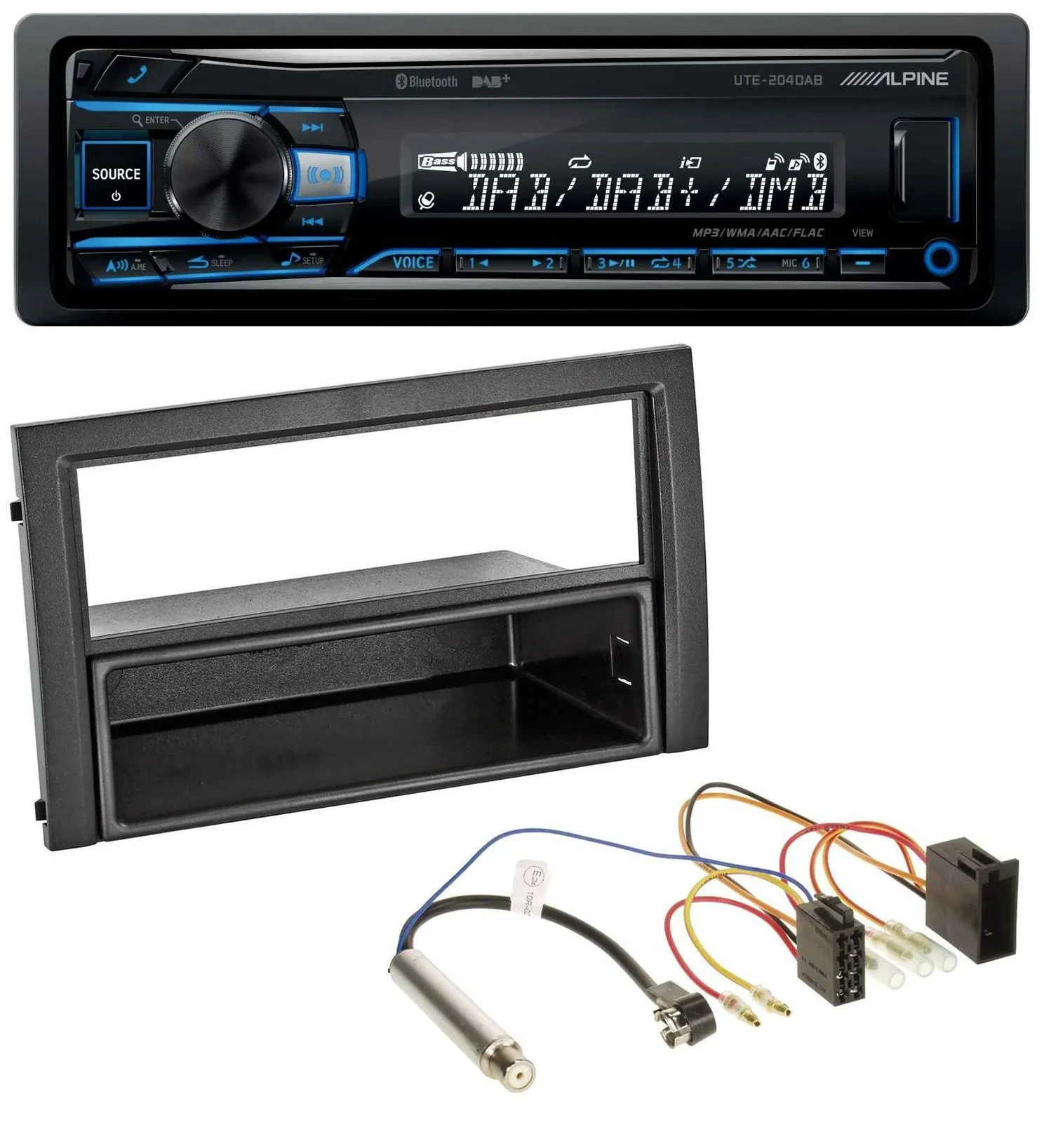 Alpine USB Bluetooth DAB MP3 Autoradio für Skoda Fabia 2004-2007 6Y Facelift ISO