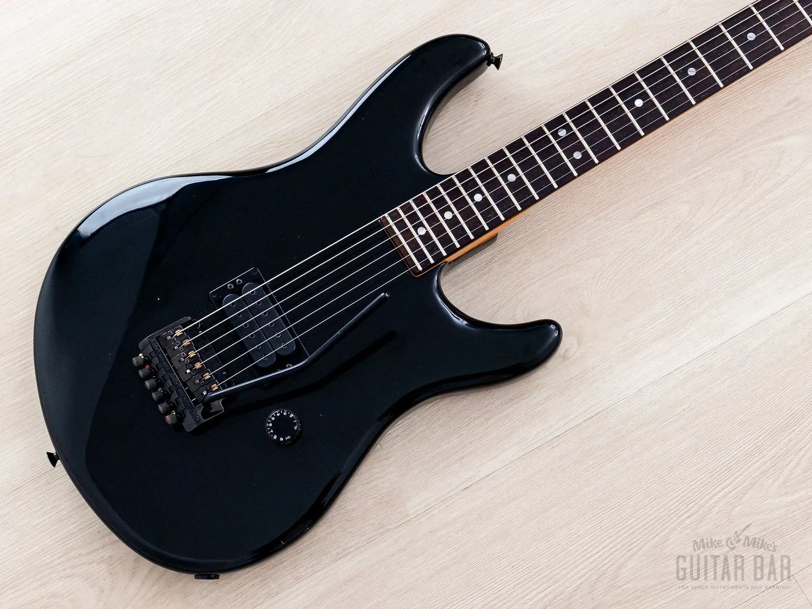 1987 Peavey Nitro 1 Black Vintage Guitar w/ Schaller Humbucker, Case & Hangtag