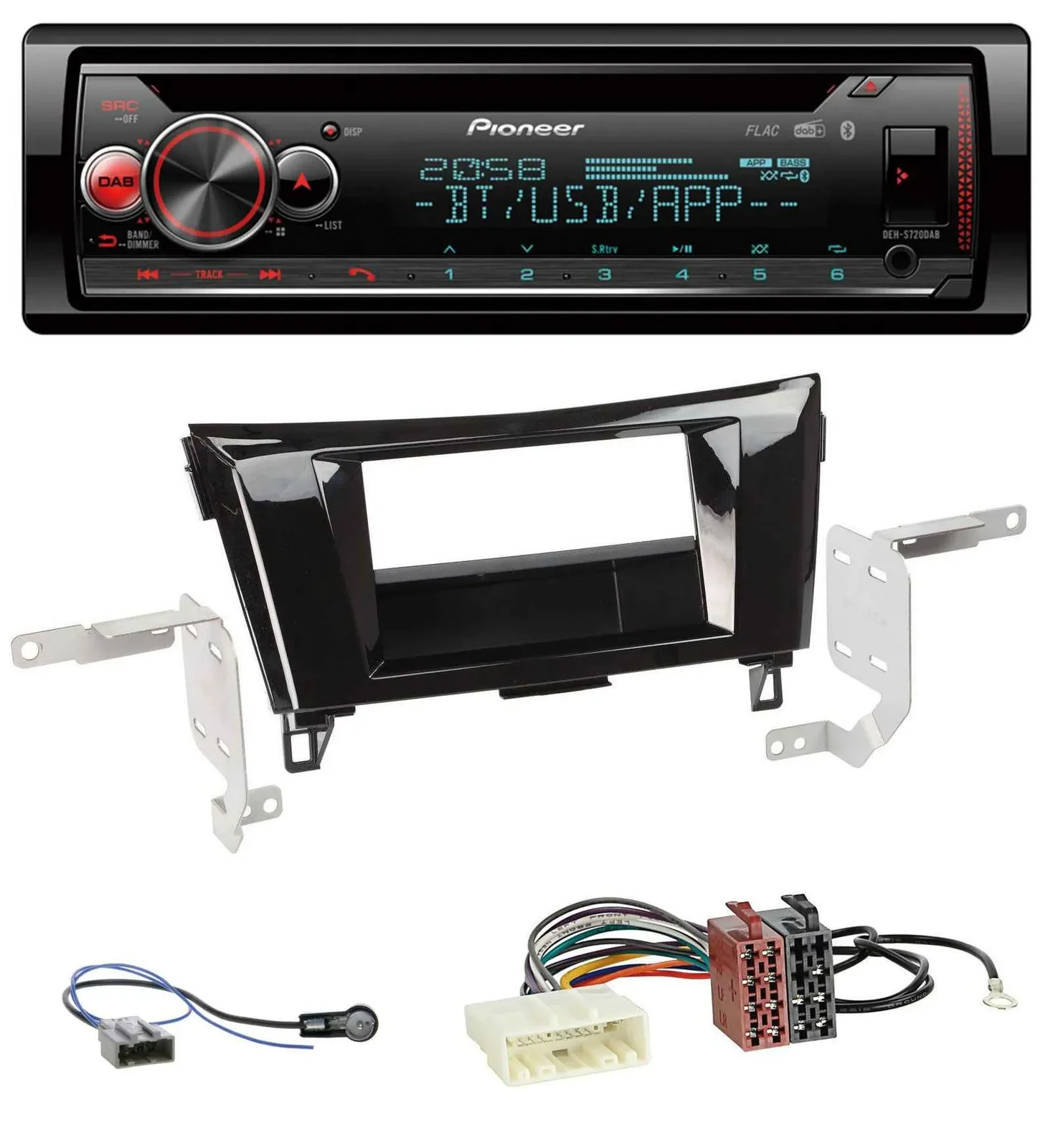 Pioneer MP3 DAB CD Bluetooth USB Autoradio für Nissan Qashqai X-Trail ab 2014