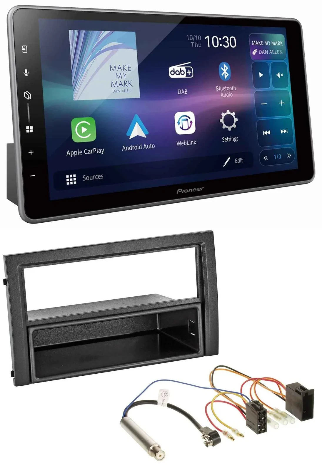 Автомагнитола Pioneer Bluetooth, USB, DAB, MP3 для Skoda Fabia 2004–2007 (6Y Facelift)
