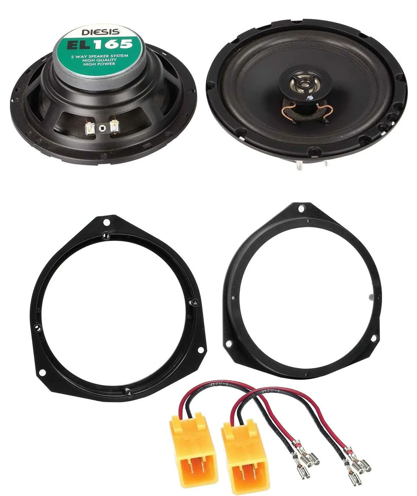 ACV 16,5cm 100Watt 2-Wege Lautsprecher für Alfa Romeo Citroen Fiat Peugeot Tür F