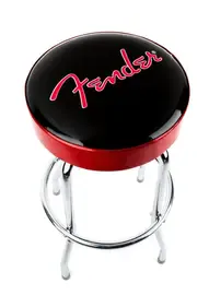 Стул для гитариста Fender Red Sparkle Logo Barstool 24 Inch Swivel Bar Stool with Padded Seat