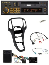 Pioneer DAB Lenkrad USB Bluetooth Autoradio für Opel Astra J 2009-2016 Perl schw