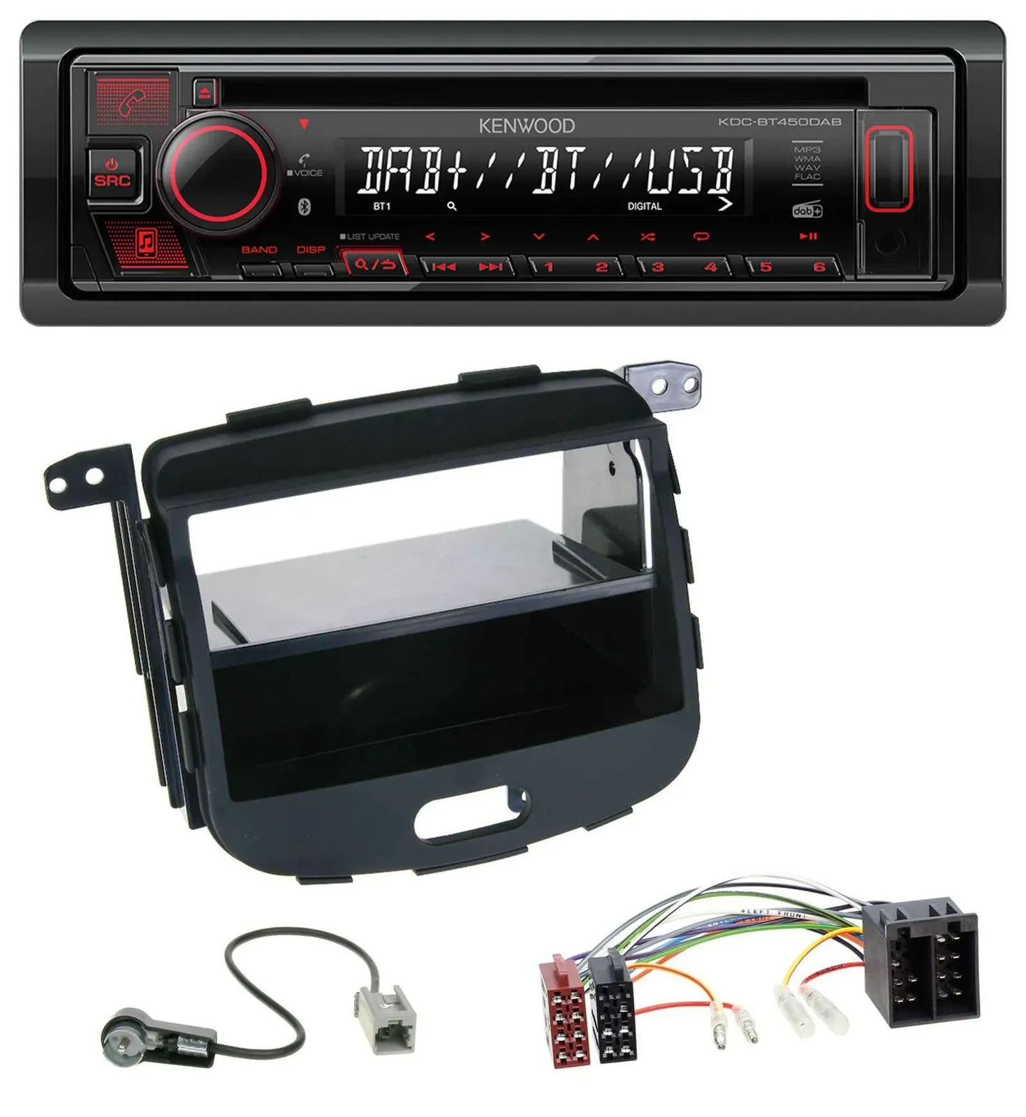 Kenwood MP3 CD USB Bluetooth DAB Autoradio für Hyundai i10 2008-2013 Rubber Touc