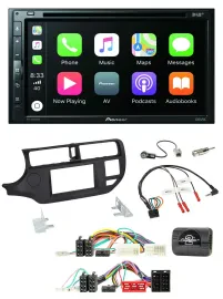 Pioneer DVD 2DIN Lenkrad DAB Bluetooth USB Autoradio für Kia Rio UB 11-15 schwar