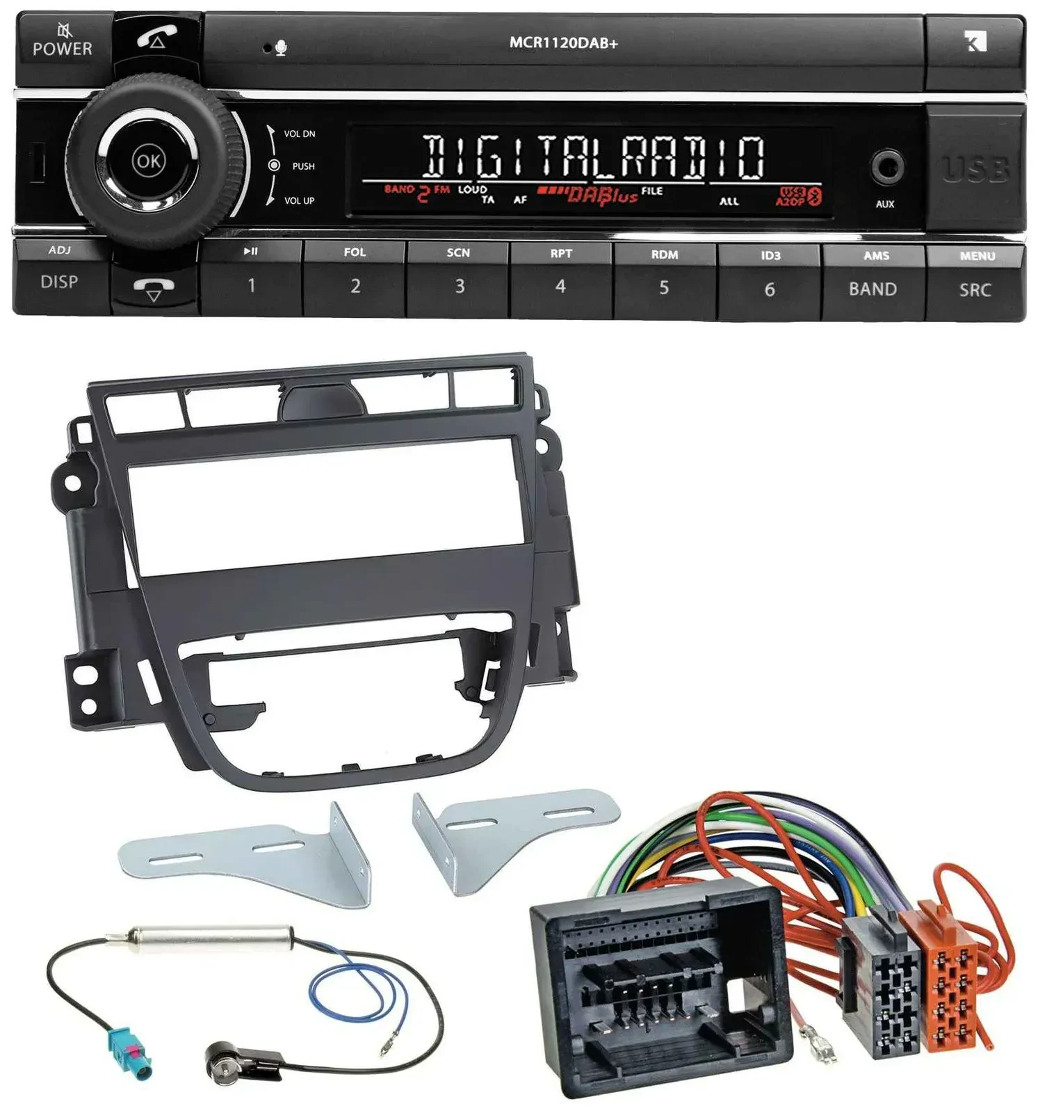 Kienzle Bluetooth MP3 USB DAB Autoradio für Opel Meriva B (ab 2010)