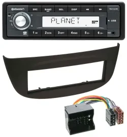 Continental USB MP3 AUX 1DIN Autoradio für Renault Twingo (07-14) schwarz