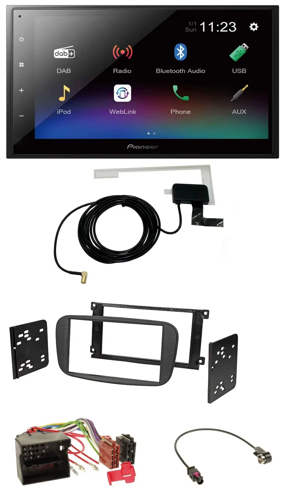 Pioneer DAB MP3 Bluetooth 2DIN USB Autoradio für Ford Focus C-Max Galaxy ab 2007