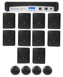 Crown CDi1000 500w 70V Commercial Amplifier+(10) JBL Wall + (4) Ceiling Speakers