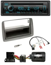 Автомагнитола Kenwood Bluetooth DAB CD USB для Alfa Romeo GT/147 с карманом серебристая