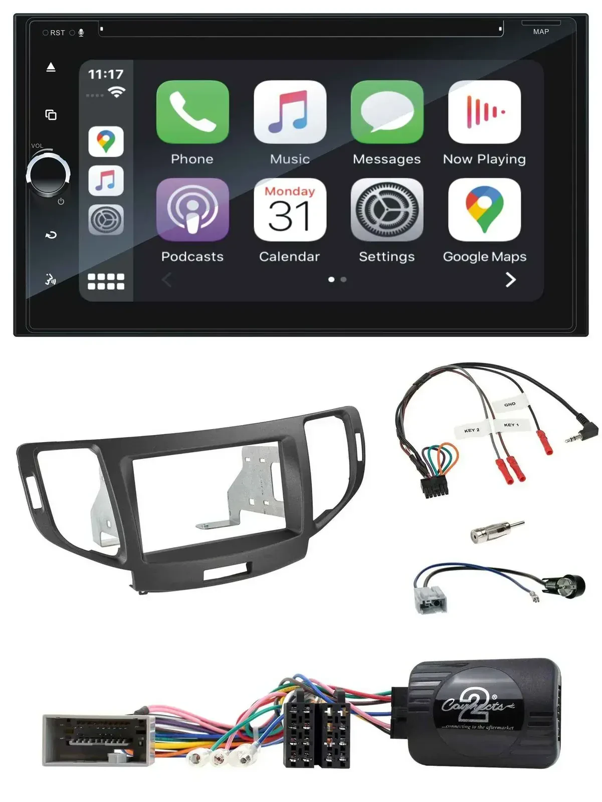 Blaupunkt USB DAB Bluetooth 2DIN TMC Lenkrad Navigation für Honda Accord 2008-20