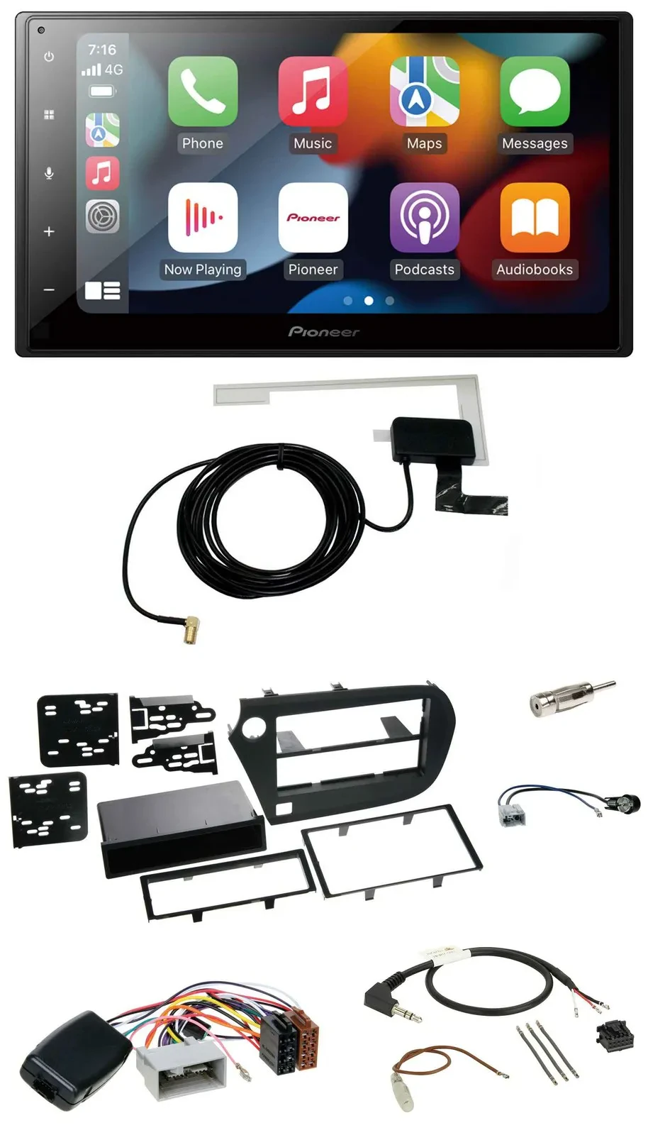 Pioneer Lenkrad USB Bluetooth DAB 2DIN Autoradio für Honda Insight ZE2 2009-2013
