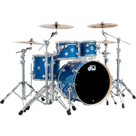 DW Collectors Series 4Piece SSC Maple Shell Pack wChrome Hardware Blue Glass