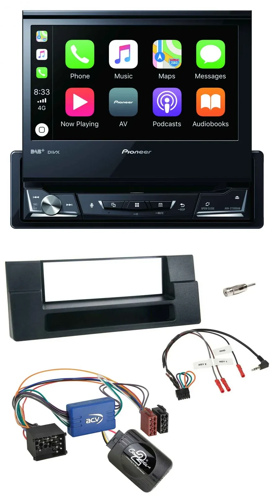 Pioneer DVD Bluetooth DAB USB Lenkrad Autoradio für BMW 5er E39 96-04 Aktivsyste