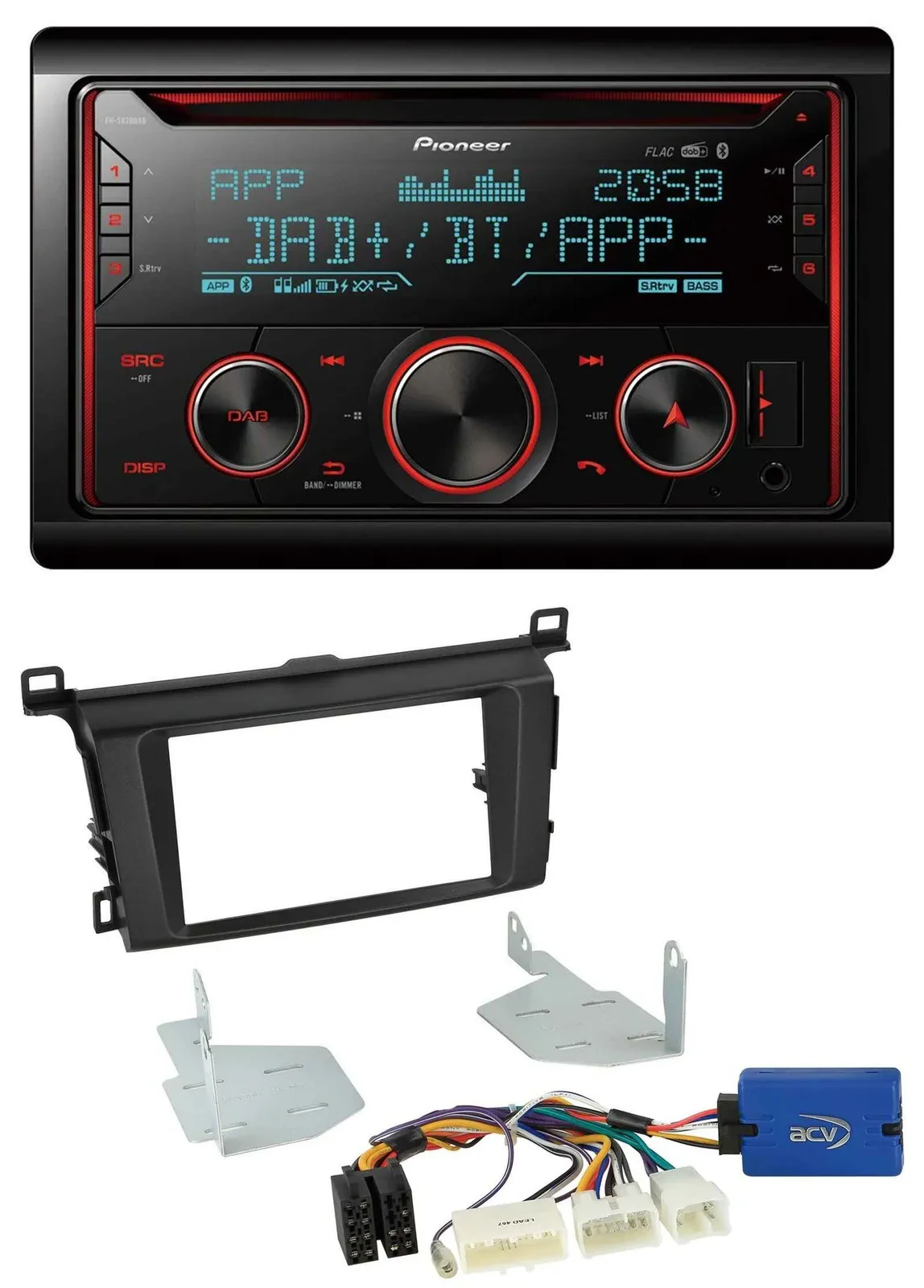 Автомагнитола для Toyota RAV4 (с 2013) Pioneer 2-DIN DAB MP3 Bluetooth USB CD