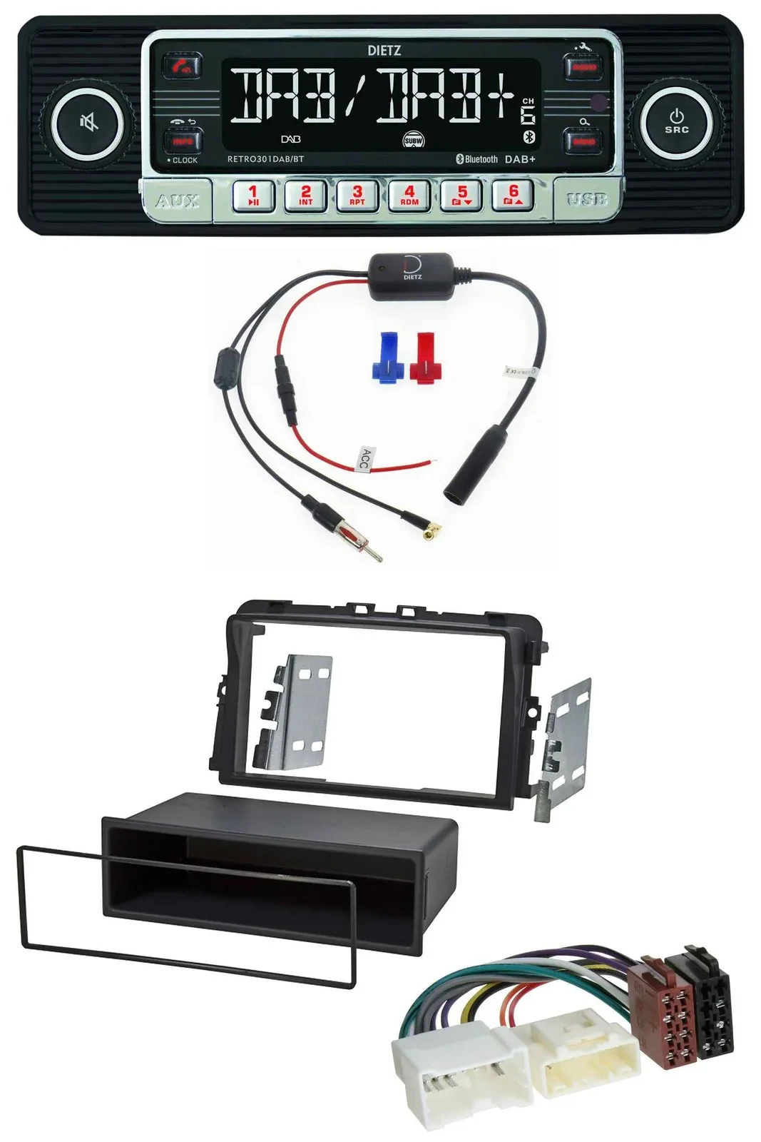 Dietz MP3 DAB Bluetooth USB Autoradio für Opel Vivaro Combi J7 Kasten F7 11-15