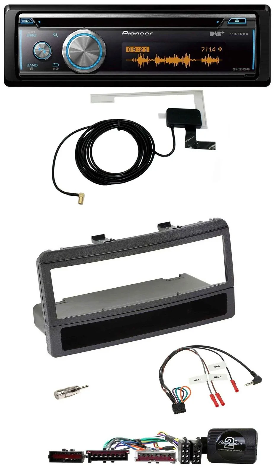 Pioneer Bluetooth DAB Lenkrad USB CD Autoradio für Ford Focus Escort Fiesta schw