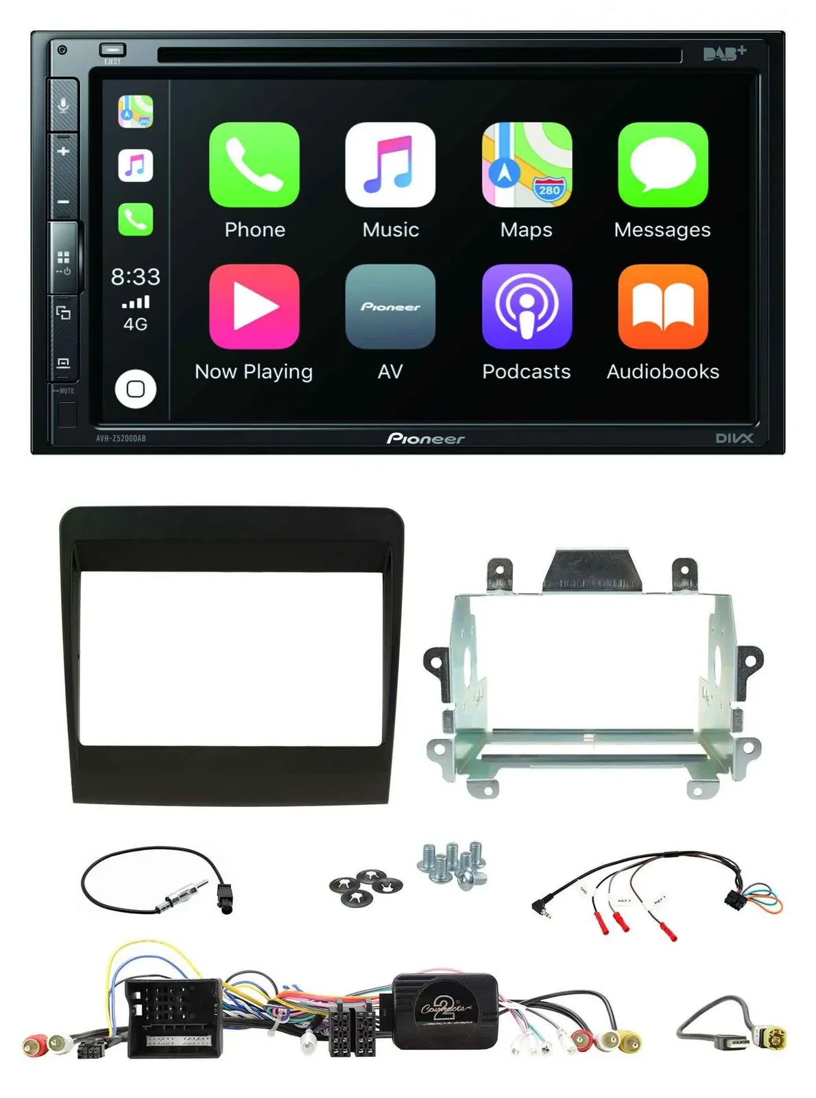 Автомагнитола для Porsche 911 Pioneer 2DIN DVD, DAB, Bluetooth, USB (2011–2017)