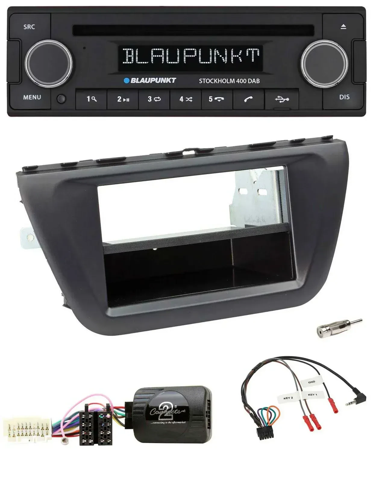 Автомагнитола Blaupunkt Bluetooth DAB CD USB для Suzuki SX4 (с 2013), с поддержкой кнопок на руле
