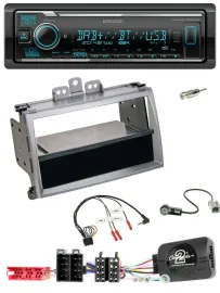 Kenwood Bluetooth Lenkrad DAB USB Autoradio für Hyundai i20 ISO 2009-2011 silber