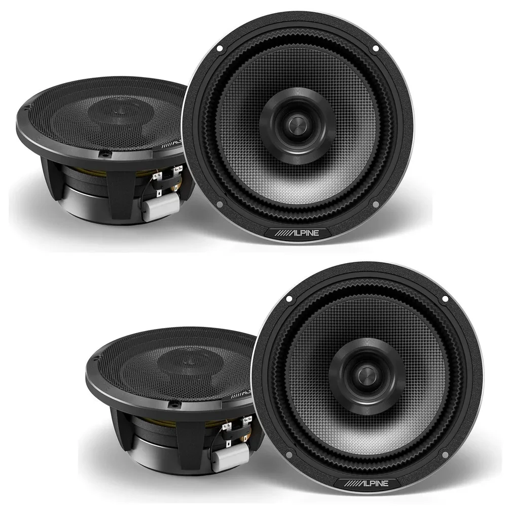 Alpine HDZ-65 200W 6.5” 2-Way Coaxial Car Speakers (2 Pairs)